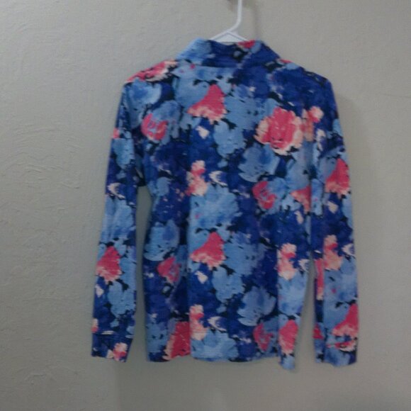 T by Talbots Women’s UPF 50 Floral Quarter Zip Lightweight Pullover Size Small P - Picture 3 of 3